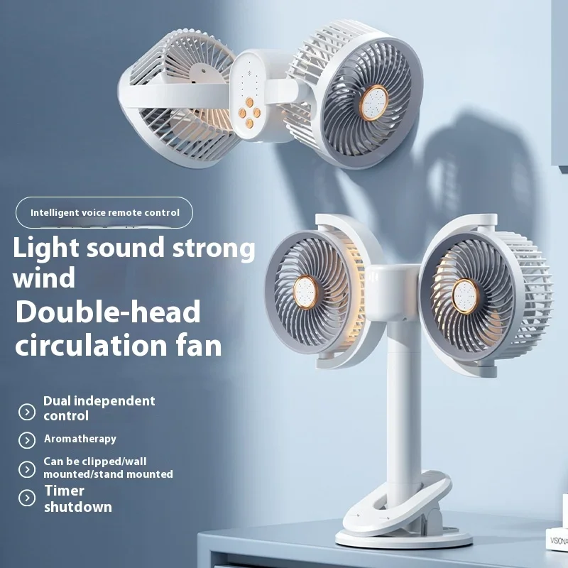 Multifunctional Double Head Clip Fan