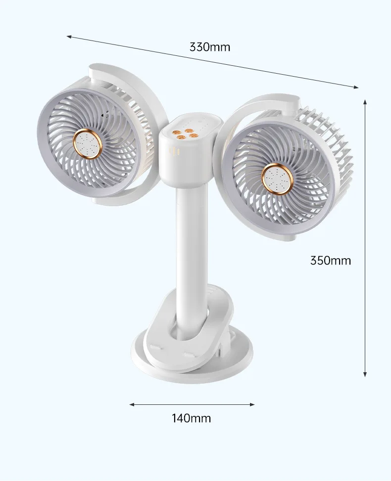 Multifunctional Double Head Clip Fan