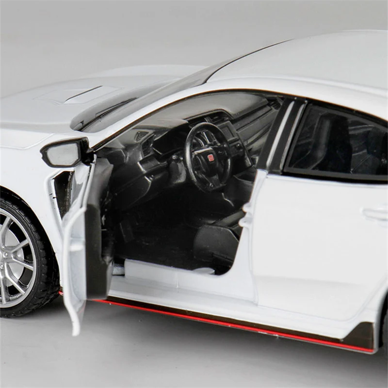 1:24 HONDA CIVIC TYPE R Alloy Sports Car Model Diecast Toy Racing Car Model Sound and Light