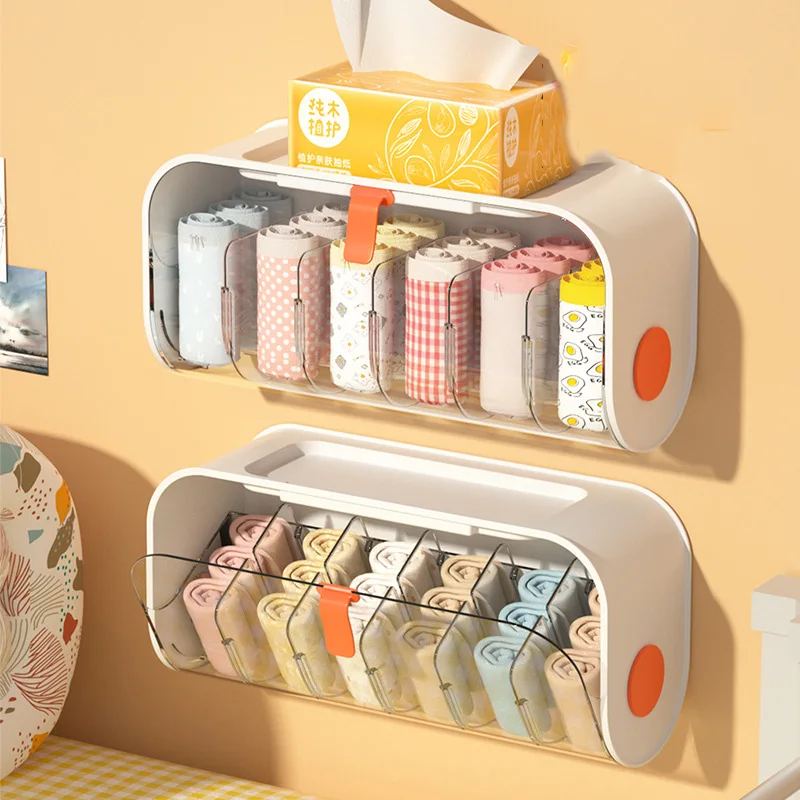 Multifuctional Socks Underwear Storage Artifact Wall-Mounted Punch Free Rack Holder Organizer