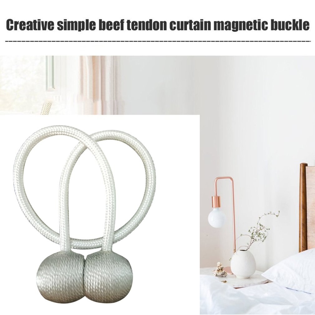 Deluxe Magnetic Curtain Tiebacks with Unique Wooden Balls (1 Pair)