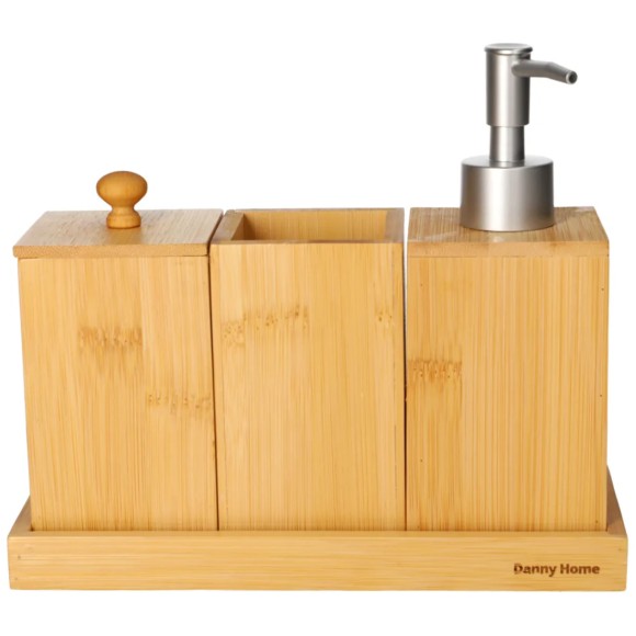 Danny Home Bamboo Bathroom 4-Piece Set