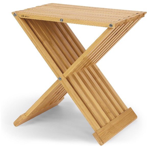 Bamboo Waterproof Folding Stool Multi-Use Seat for Bathroom and Steam Sauna Room
