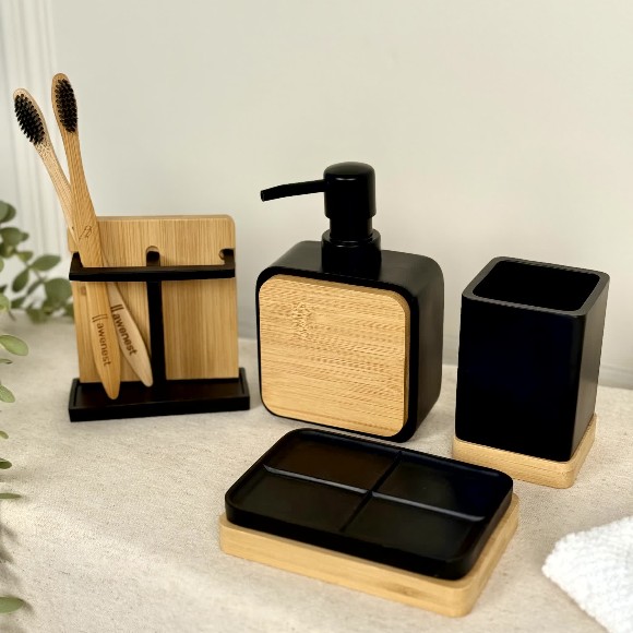 Classic Bathroom Essentials Set Poly Resin