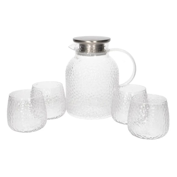 Danny Home 5-Piece Glass Juice Jar & Glasses Set