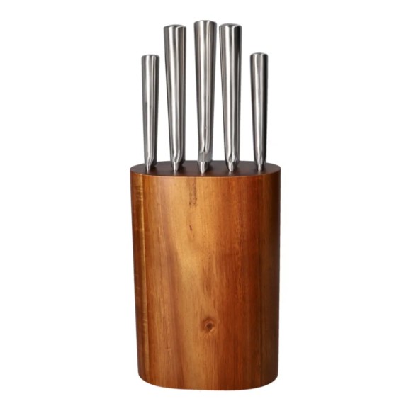 Danny Home 5 Piece Knife Set With Acacia Wood Block