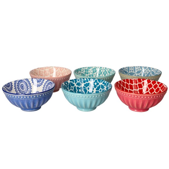 Danny Home Bohemian Design Dessert Bowls 6Pcs 11.8cm