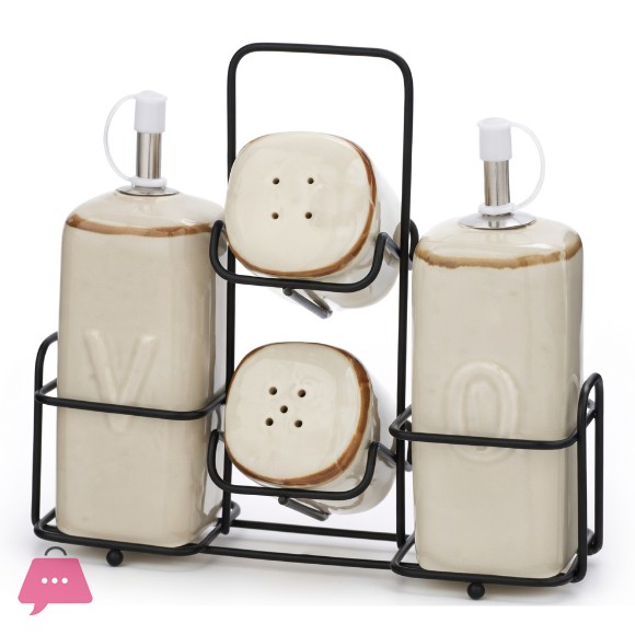 Danny Home Ceramic Spice and Oil Bottle Dispenser Set