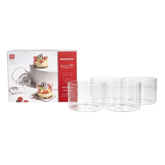 Danny Home Dessert Glass Cups 4Pcs 200ml