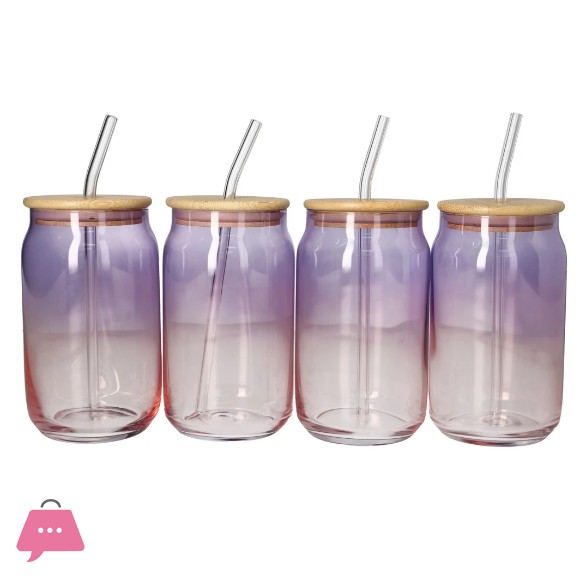 Danny Home Drinking Glass With Straw 4 x 480ml