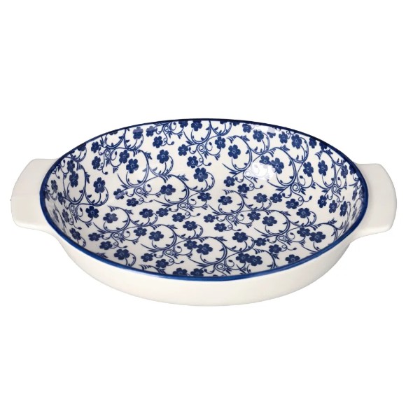 Danny Home Round Floral Design Casserole Dish 11Inch