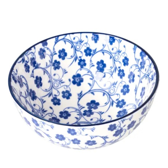 Danny Home Floral Design Ceramic Bowl 5 Inch