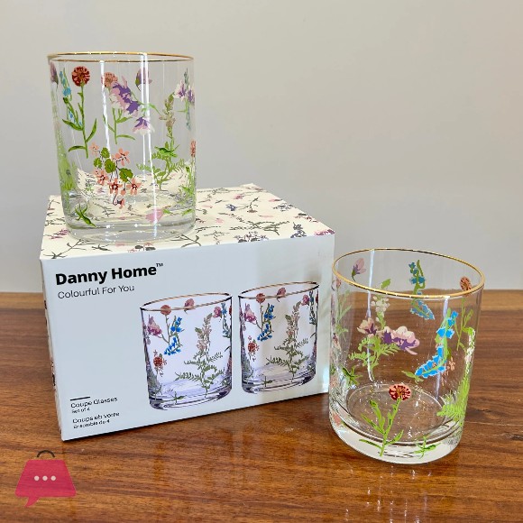 Danny Home Flower Short Glass 410ml - 4Pcs