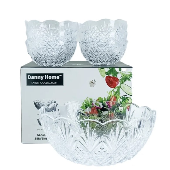 Danny Home Glassware Serving Bowl Set 7 Pcs