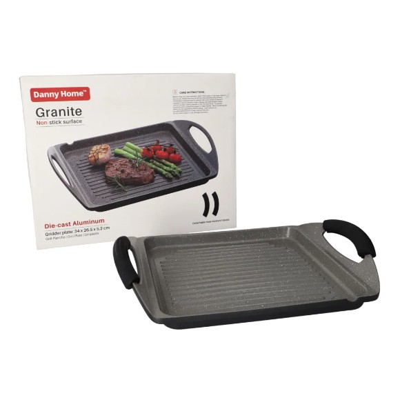 Danny Home Granite Gridder Grill Plate 35.8cm