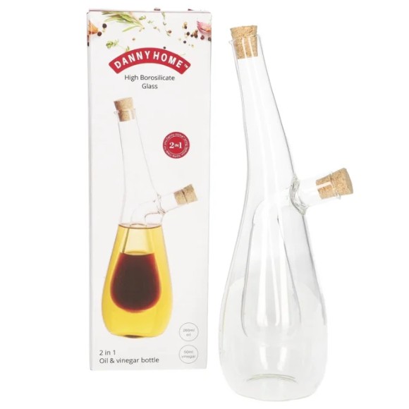 Danny Home Borosilicate 2 in 1 Oil & Vinegar Bottle 310ml