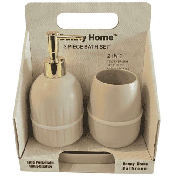 Danny Home Ceramic Bathroom Accessories Set 3pcs