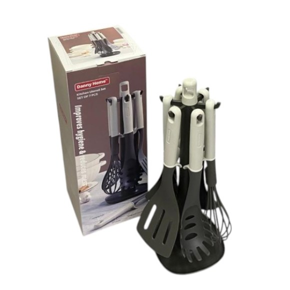 Danny Home Nylon Kitchen Utensil Cooking Spoon Set 7Pcs