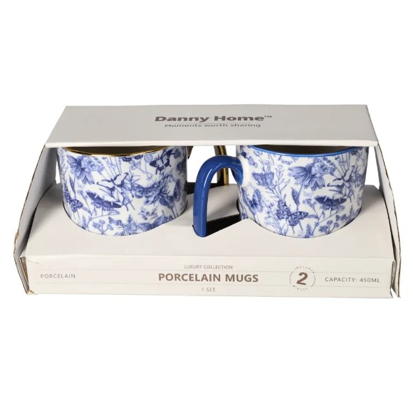 Danny Home Porcelain Coffee Mug Set 2Pcs 450ml