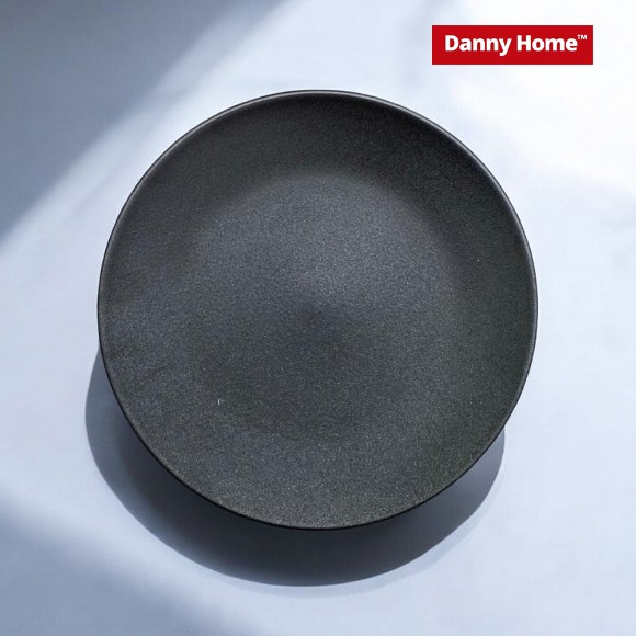 Danny Home Porcelain Black Flate Plate 1Piece 7.5Inch