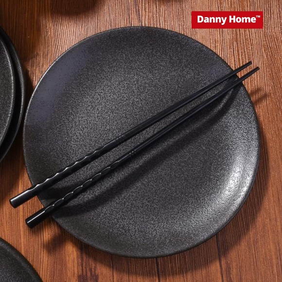 Danny Home Porcelain Black Dinner Plate 1Piece 10.5Inch
