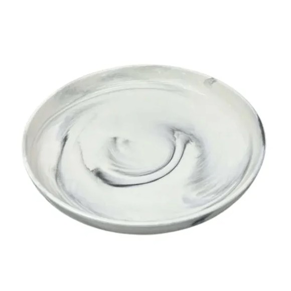 Danny Home Porcelain Gray Marble Dinner Plates 1Pcs 25.5 x 3.5cm