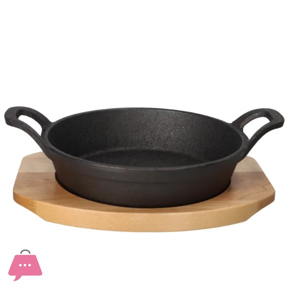 Danny Home Sizzling Pan with Bamboo Base 24.5cm