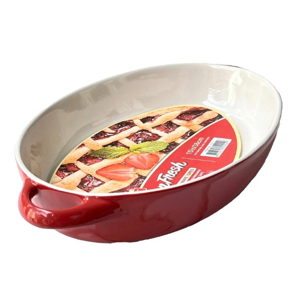 Danny Home Stoneware Oval Ovan Baking Dish 15 Inch / 4 Liter