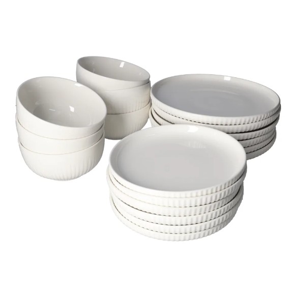 Danny Home White Porcelain Dinner Set 18pcs