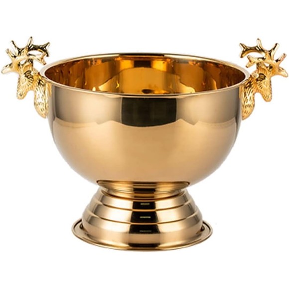 Deer Head Stainless Steel Ice Pails Ice Bucket Great for Home Bar Chilling Drinks