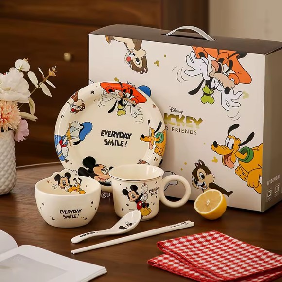 Disney Ceramic Dinnerware Set 6-Piece - Mickey AND Friends