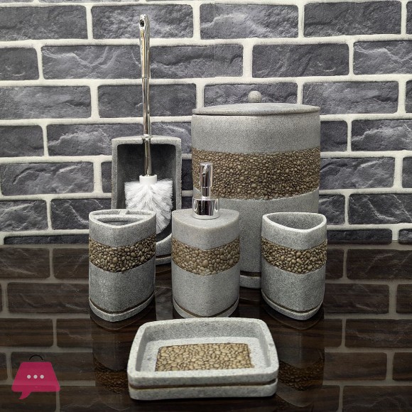 Elegant Carving Resin Bathroom Accessory Set of 6 - RB1350-7