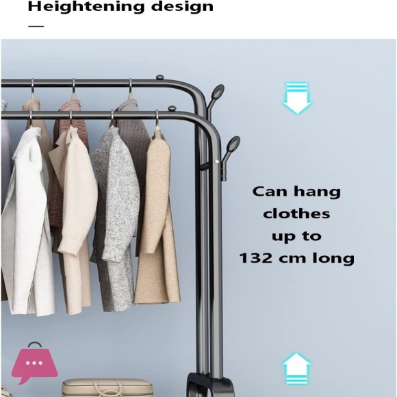 Floor Standing Movable Storage Garments Rack