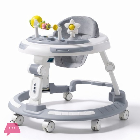 Foldabe Plastic Baby Walker Silent Wheels