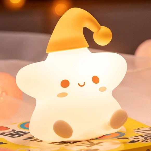 Funny Little Star USB Rechargeable LED Night Light Mini Size 7 Warm Colors