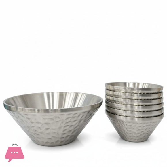 Hammered Bowls Set Bowl for Parties - 7 Pcs