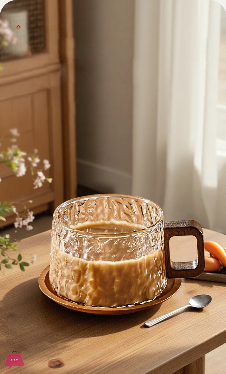 high-quality-borosilicate-glass-mug-with-wooden-handle-and-coaster