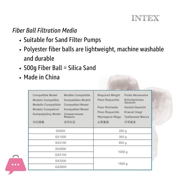 Intex Fiber Ball Filtration Replacement Ball 500g - 29045