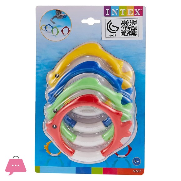 Intex Underwater Swimming Diving Pool Toy Sinking Fun Fish Rings - 55507