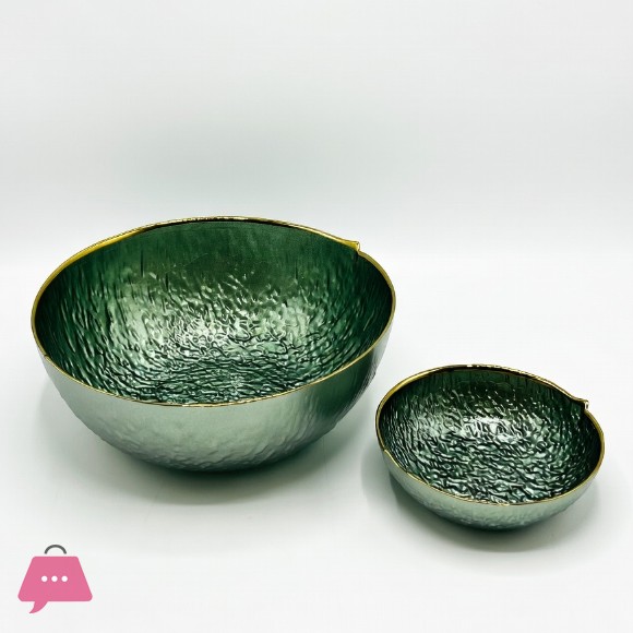 Iridescent Hammered Glass Fruit Bowl Set - 7 Piece Serving Set
