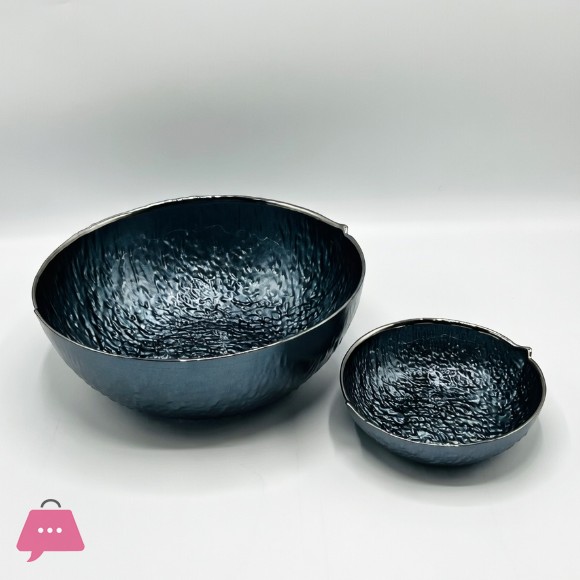 Iridescent Hammered Glass Fruit Bowl Set - 7 Piece Serving Set