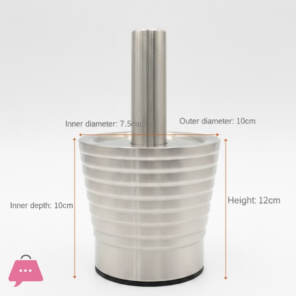 Kitchen Mortar Pestle Set Stainless Steel Garlic Crusher Household Grinder