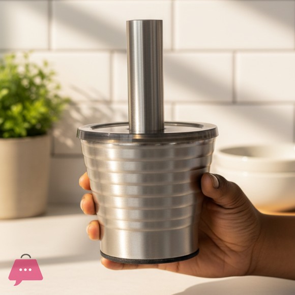 Kitchen Mortar Pestle Set Stainless Steel Garlic Crusher Household Grinder