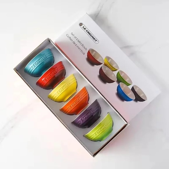 Le Creuset Bowl Mini Ball 6 Color Rainbow 6 Pieces set