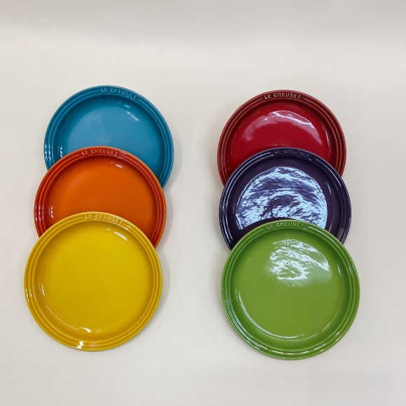 LE CREUSET Rainbow Ceramic Set of 6 Plates Set of 6 - 7.5inch