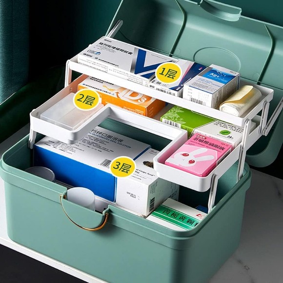 Medical Box Storage First Aid Box Three-Layer