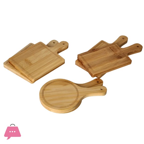 Danny Home Mini Bamboo Serving Trays 6Pcs