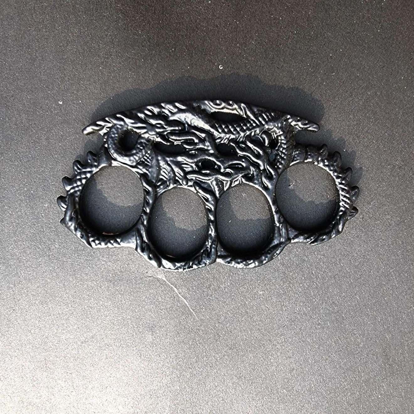 Black Iron Knuckle Duster Dragan Gripper 1Pc Beautiful Design