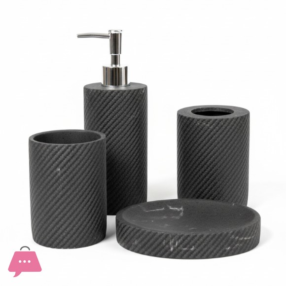 Modern Resin Bathroom Accessory Set - 4PCS