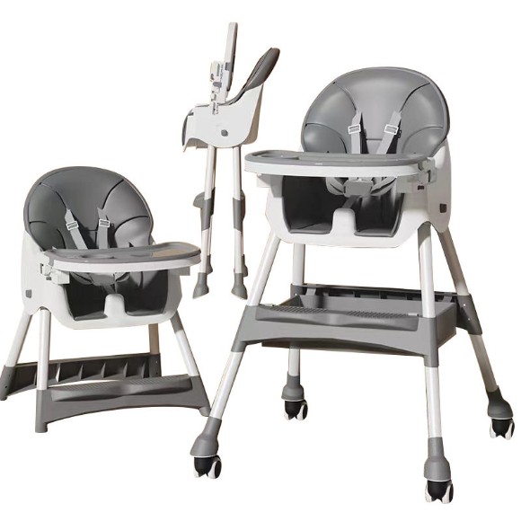 Multifunctional Foldable Feeding Baby Dining High Chair With Wheels Safety Belt - 518